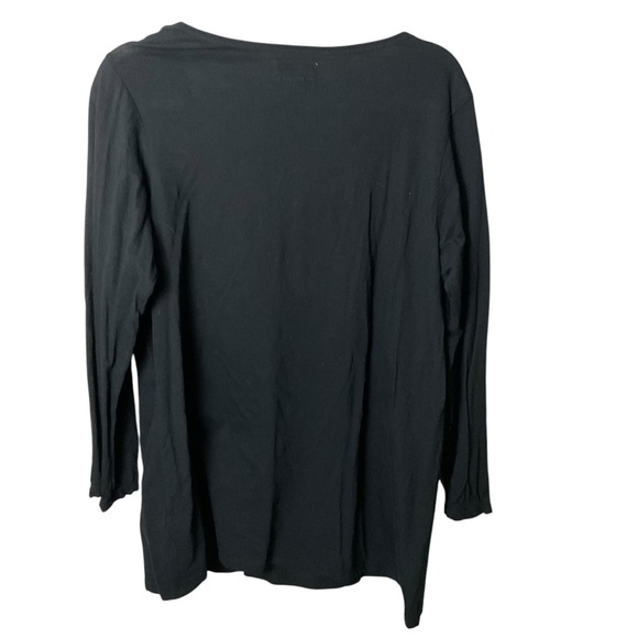 Denim & Supply Ralph Lauren Black Scoop Neck 3/4 Sleeve Embellished Blouse - Picture 3 of 7